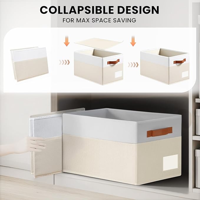 4 Pack Large Closet Storage Baskets