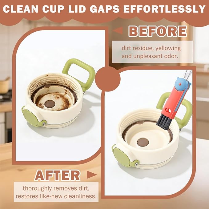 3 in 1 Cup Lid Cleaning Brush, Insulated Cups and Tumblers, Deep Cleaning Tool - Image 5