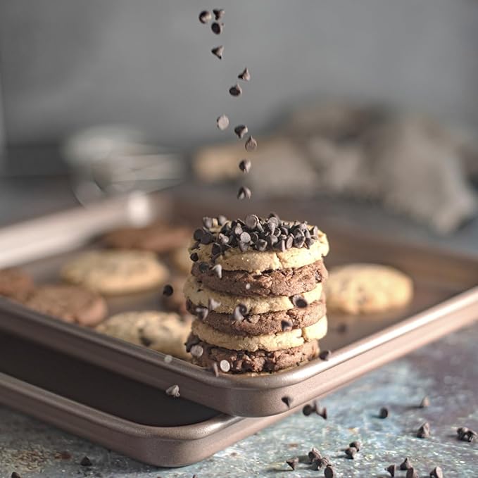 HAPPIELS Nonstick Baking Sheet Set of 2 | PFOA & BPA Free Non Toxic Carbon - Image 7