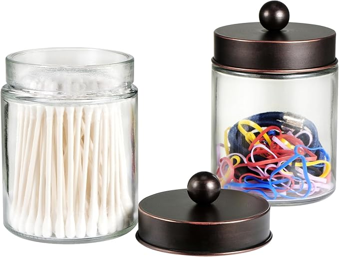 SheeChung 4-Pack Glass Qtip Holder Dispenser - Image 5