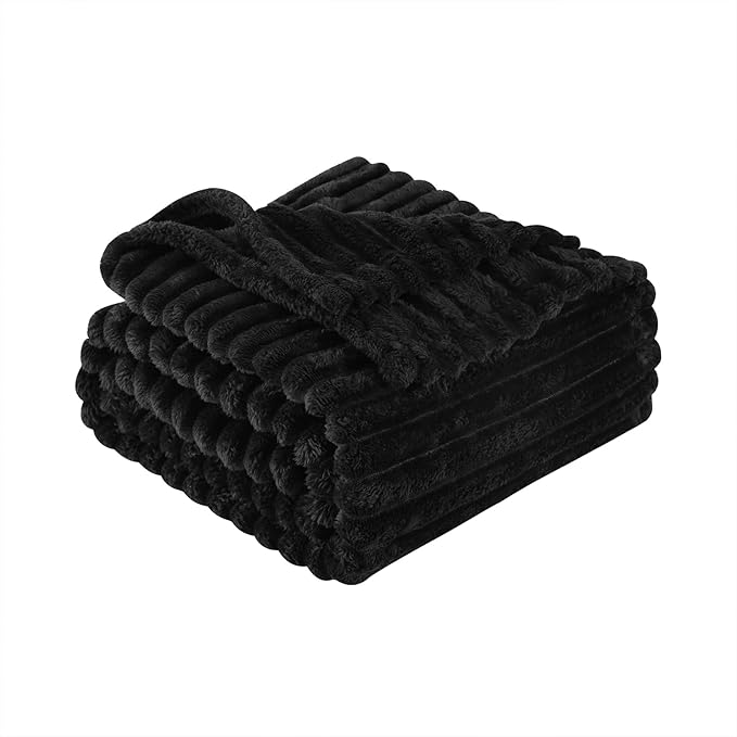 Black Fleece Throw Blanket 60”×80” - Image 2