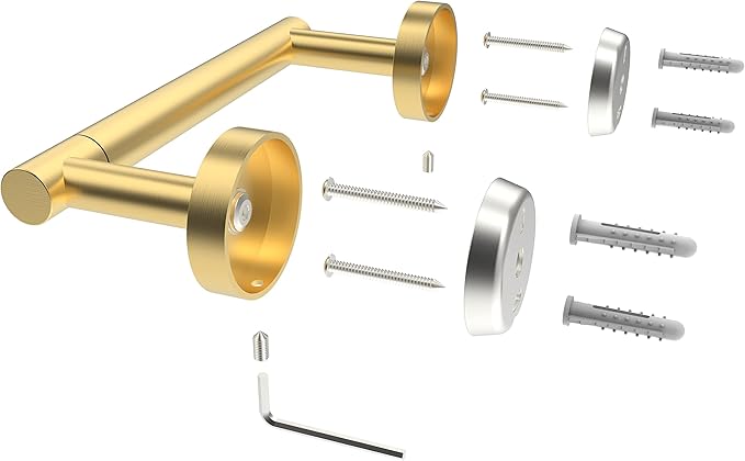 RARXTR Gold Toilet Paper Holder SUS304 Stainless Steel Double Post Pivoting - Image 5