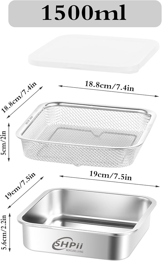 Square Colander Set, 304 Stainless Steel - Image 3