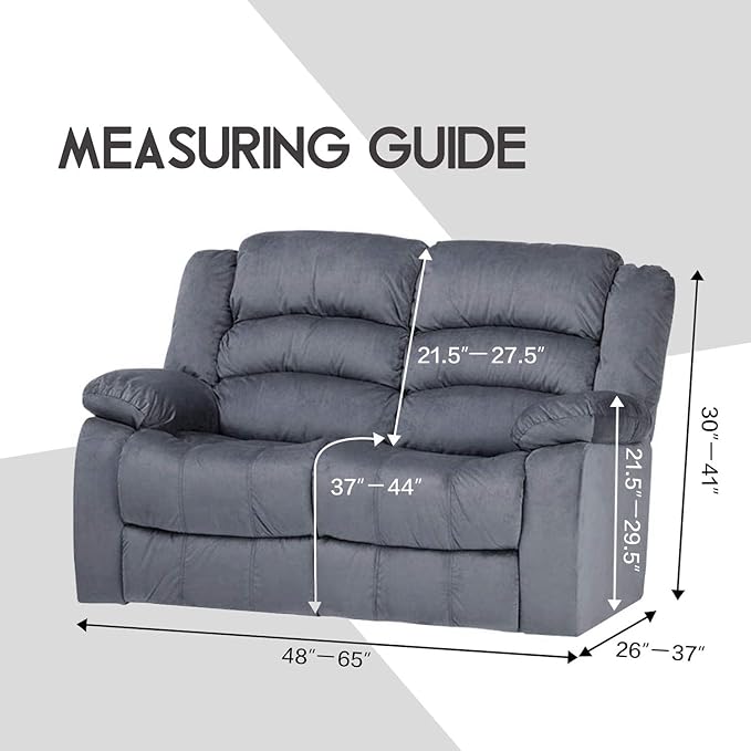 ULTICOR Reclining Love Seat Slipcover, 6-Piece Velvet Stretch Loveseat - Image 6