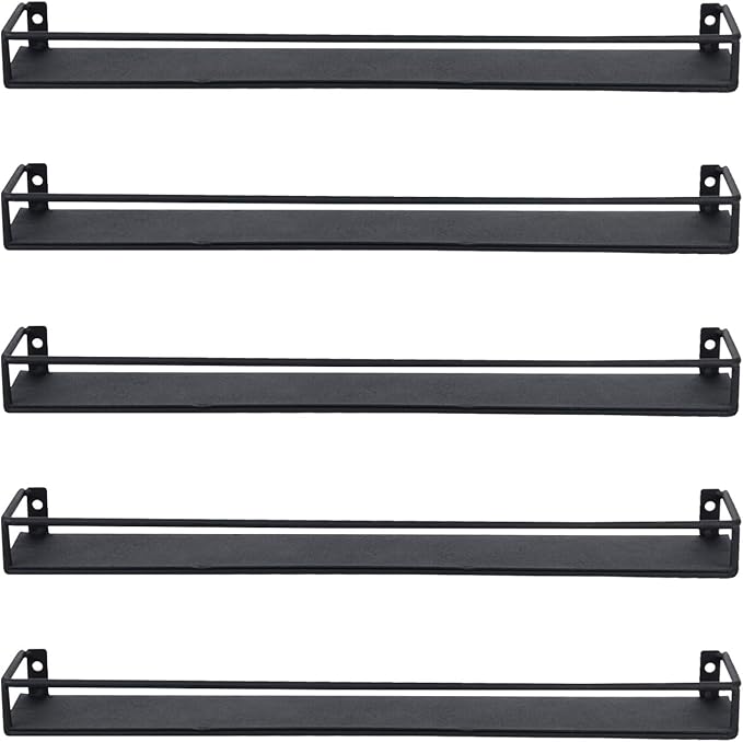 MyGift 16 Inch Wall Mounted Black Metal Nail Polish and Essential Oil Display - Image 6