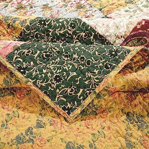 Greenland Home Antique Chic Quilted Patchwork Throw, 50" x 60" , Mu...