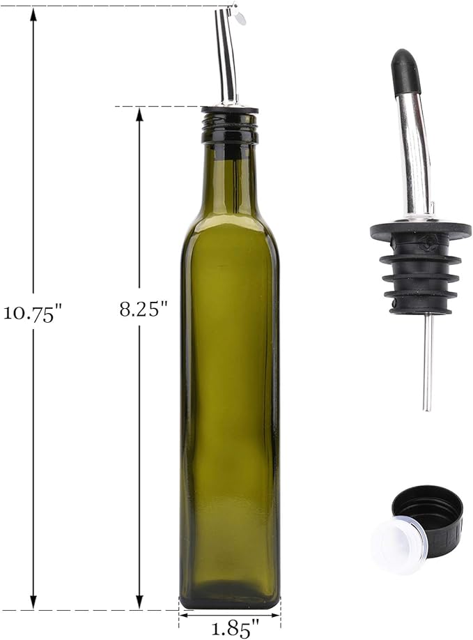 Kingrol 6 Pack 8 oz Glass Olive Oil Dispenser Bottles, Oil and Vinegar Cruets - Image 4