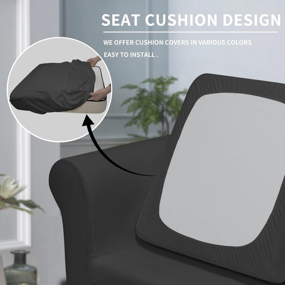 Easy-Going 2 Pieces Stretch Sofa Slipcover for Armchair Washable