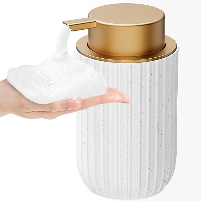Ceramic Foaming Soap Dispenser, 12 oz Bathroom Foam Hand Soap Dispenser by Dlirho