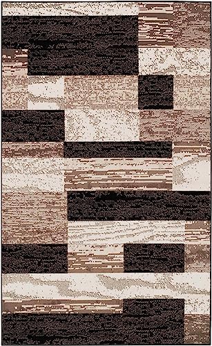 SUPERIOR Rockwood Modern Geometric Indoor Area Rug, 2'x3', A Chocolate