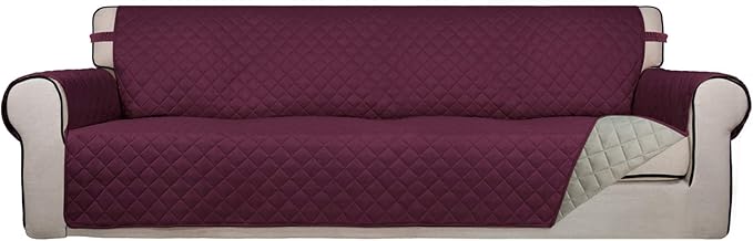 PureFit Reversible Quilted Sofa Cover, Water Resistant Slipcover Furniture by PureFit