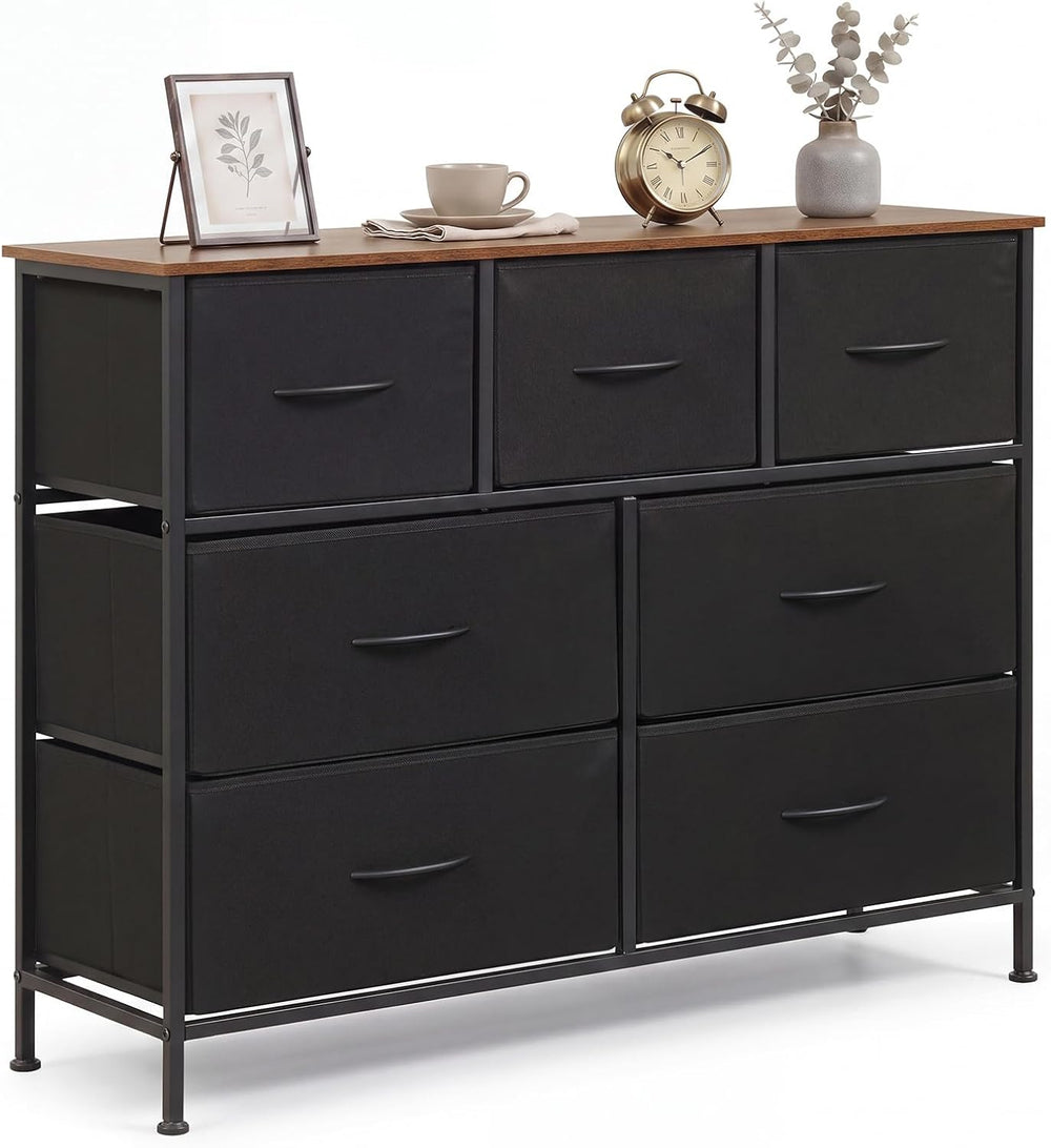 GIANTEX 7-Drawer Wide Dresser (Black)