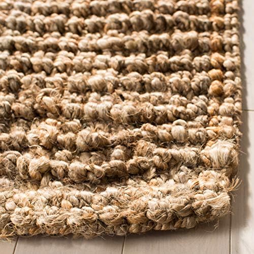 SAFAVIEH Natural Fiber Square Rug 7', Jute Knotted Natural NF447A