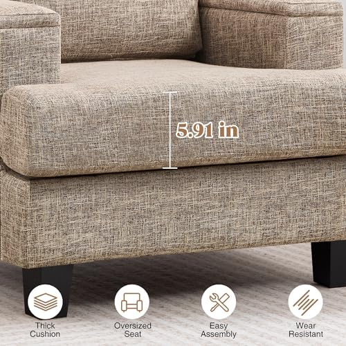 Accent Chairs with Armrest Storage, Modern Reading Chairs, Upholstered Comfy ...