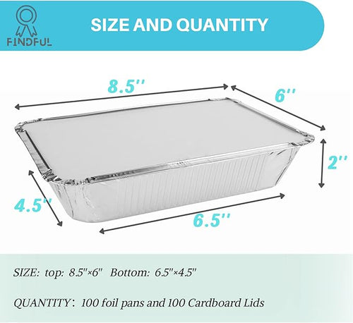 100 Pack Aluminum Foil Pans Disposable - Image 2