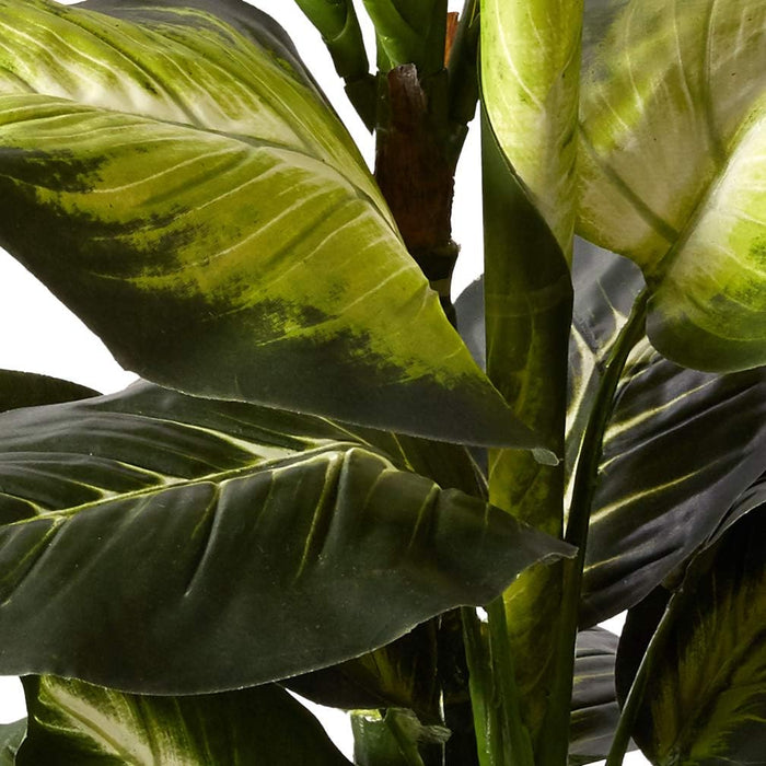 Nearly Natural Artificial Dieffenbachia, Floor Plant Faux Greenery With Decorative Planter For Indoor Home Decor