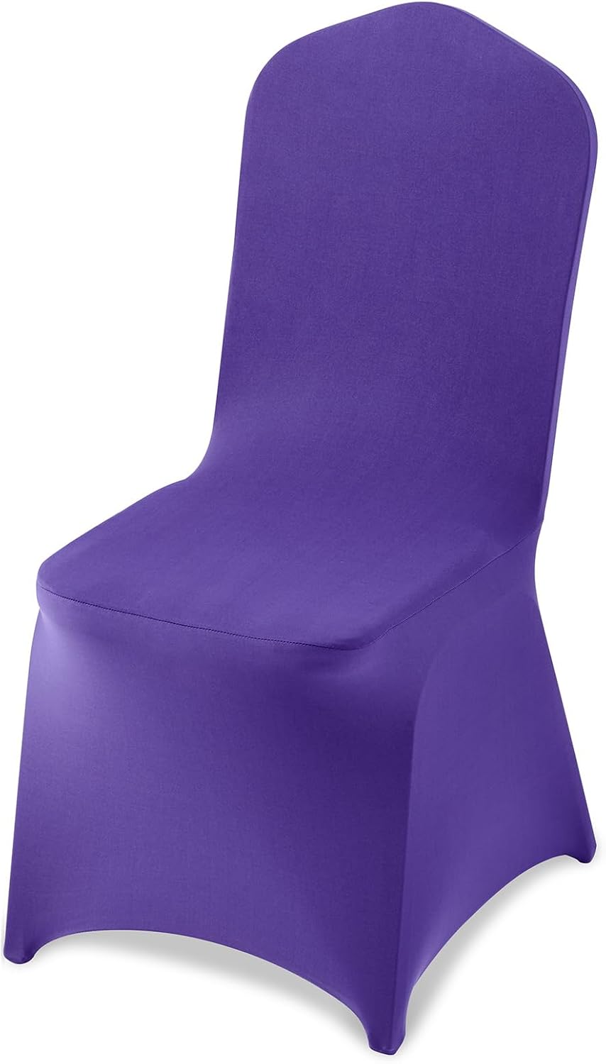 VEVOR Chair Covers, Polyester Spandex Chair Cover, Stretch Slipcovers for Wedding Party Dining Banquet Flat-Front Chair Covers (Purple-a, 50PCS)