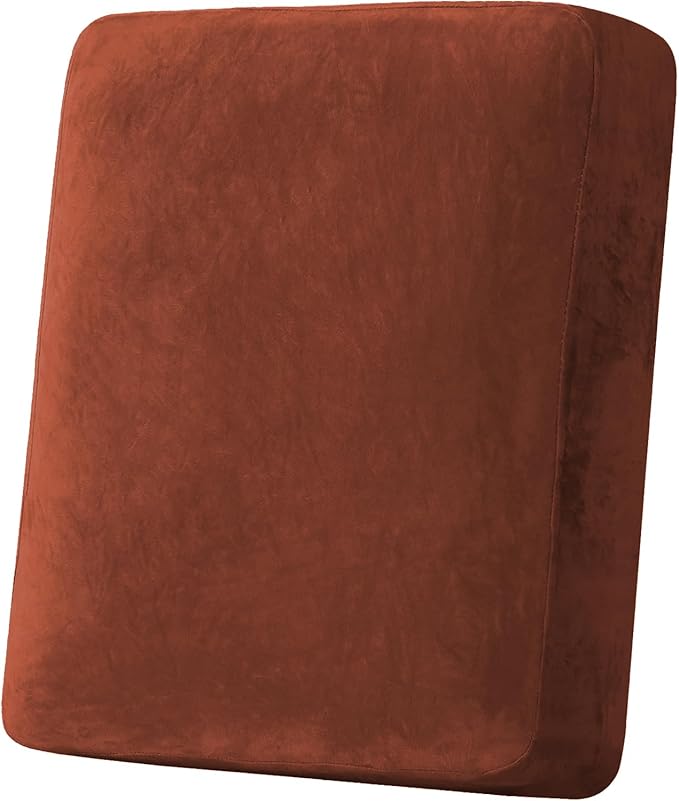 H.VERSAILTEX Velvet Stretch Couch Cushion Cover Plush Cushion Slipcover by HVERSAILTEX
