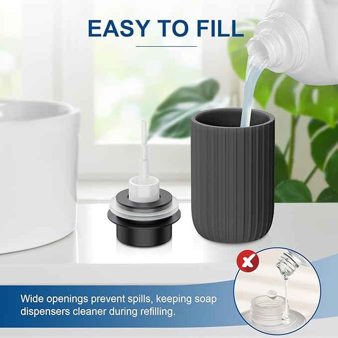 Ceramic Foaming Soap Dispenser, 12 oz Bathroom Foam Hand Soap Dispenser - Image 3