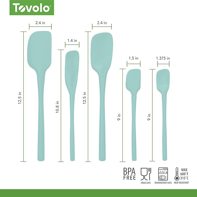 Tovolo Flex Core 5 Piece Silicone Spatula Set Heat Resistant All Silicone - Image 6