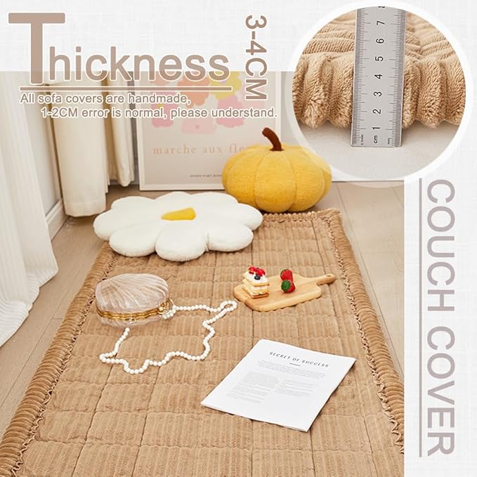 Couch Cover for Dogs Washable, Fuzzy Pet Couch Covers for 3 Cushion Sofa Pet - Image 4