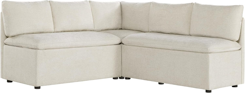 CHITA Breakfast Nook Bench with Storage, Banquette Seating, 5 Seats, Linen