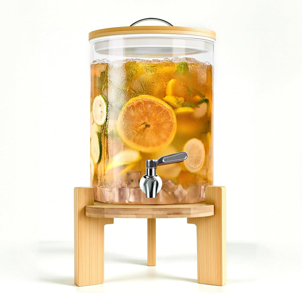 Beverage Dispenser 2.1 Gallon, Glass Drink Dispenser