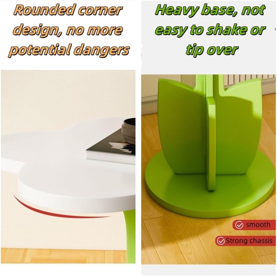 Flower Shape Side Table, Modern Creative Bedside Table, Multifunctional Coffe...
