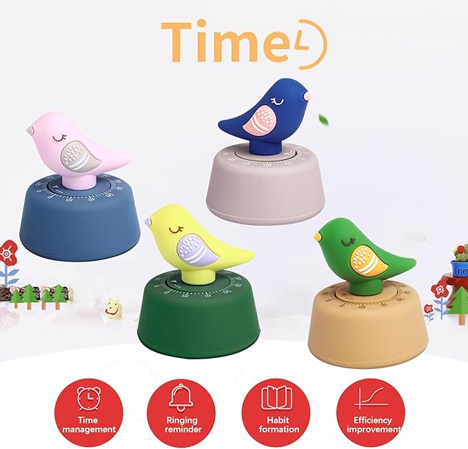 Mechanical Kitchen Timer, Cute Wind Up 60-Minute Manual Countdown - Image 7