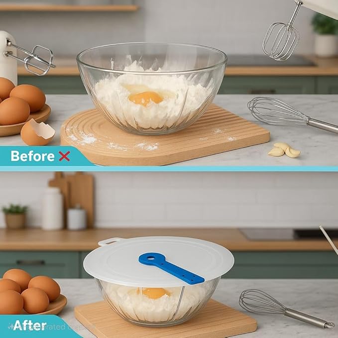 12 Inch Mixing Bowl Splatter Guard – BPA-Free Anti-Splash Screen - Image 6