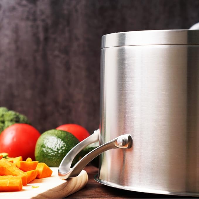 HOMI CHEF HEAVY ECOLOGICAL NICKEL FREE Stainless Steel Stock Pot 8QT - Image 5