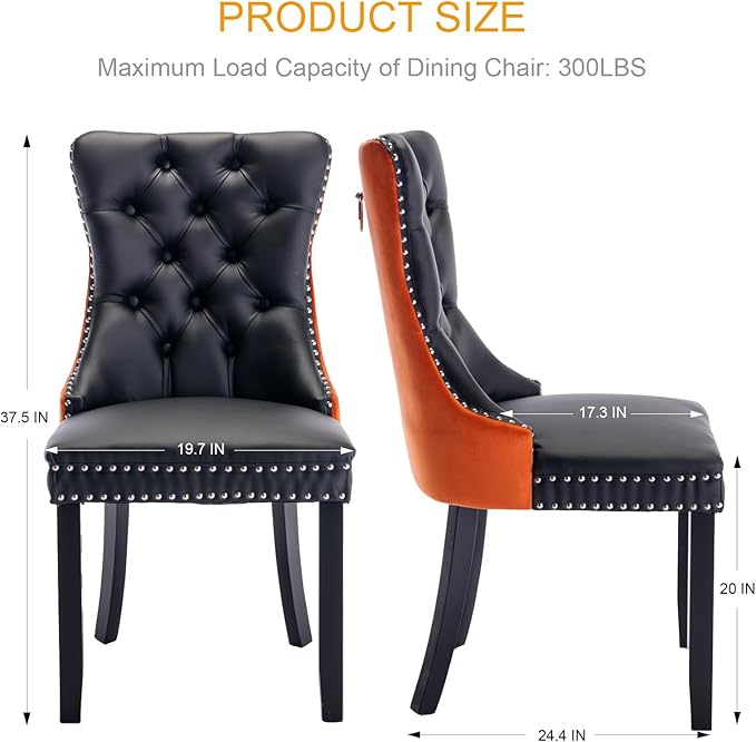 Dining Room Chairs Set of 4, Upholstered Tufted Dining Chairs with High Back,...