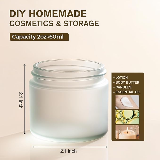 2oz Jars with Lids, Hoa Kinh 24 Pack Frosted Glass Jars with Woodgrain Lids - Image 3