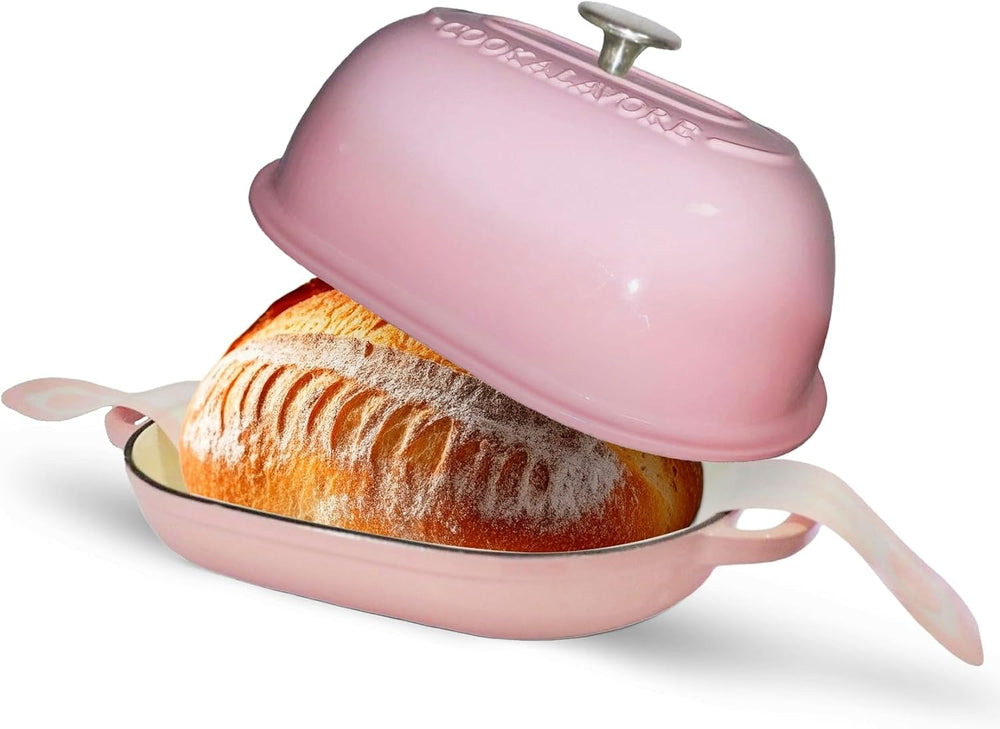 Cast Iron Bread Oven, 6 QT Bread Oven, Thick Enameled Loaf Pan