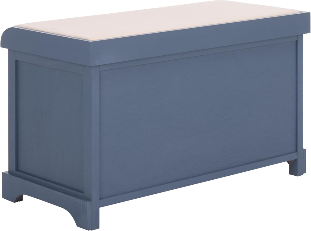 SAFAVIEH Furniture - Freddy 2-Basket Storage Bench - Blue - Solid Wood - Coas...