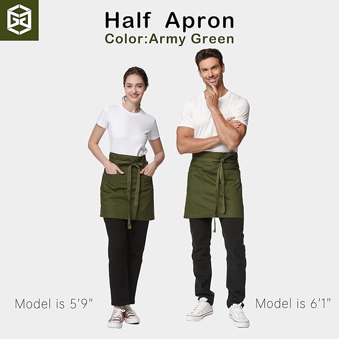 Unisex Waist Apron Half Bistro Apron Server Aprons - Image 4