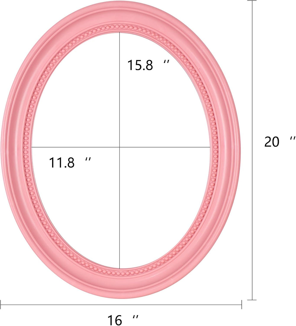 Funerom 20 x 16 inch Pink Wall Mirror Oval Bathroom Mirror Bedroom Mirror
