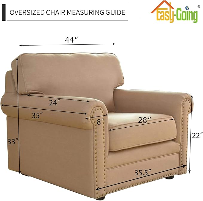 Easy-Going Stretch Oversized Chair Sofa Slipcover 1-Piece Couch Sofa Cover - Image 2