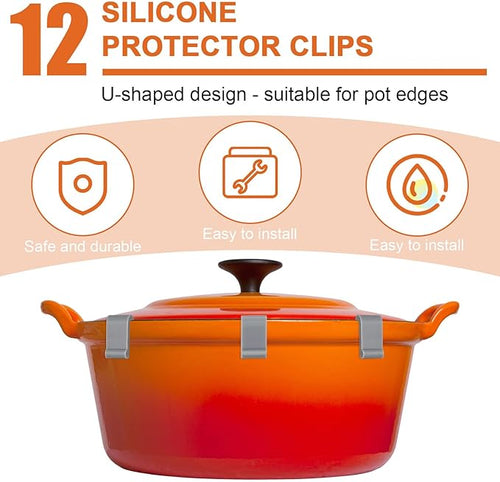 12pcs Silicone Dutch Oven Lid Clips - Image 2