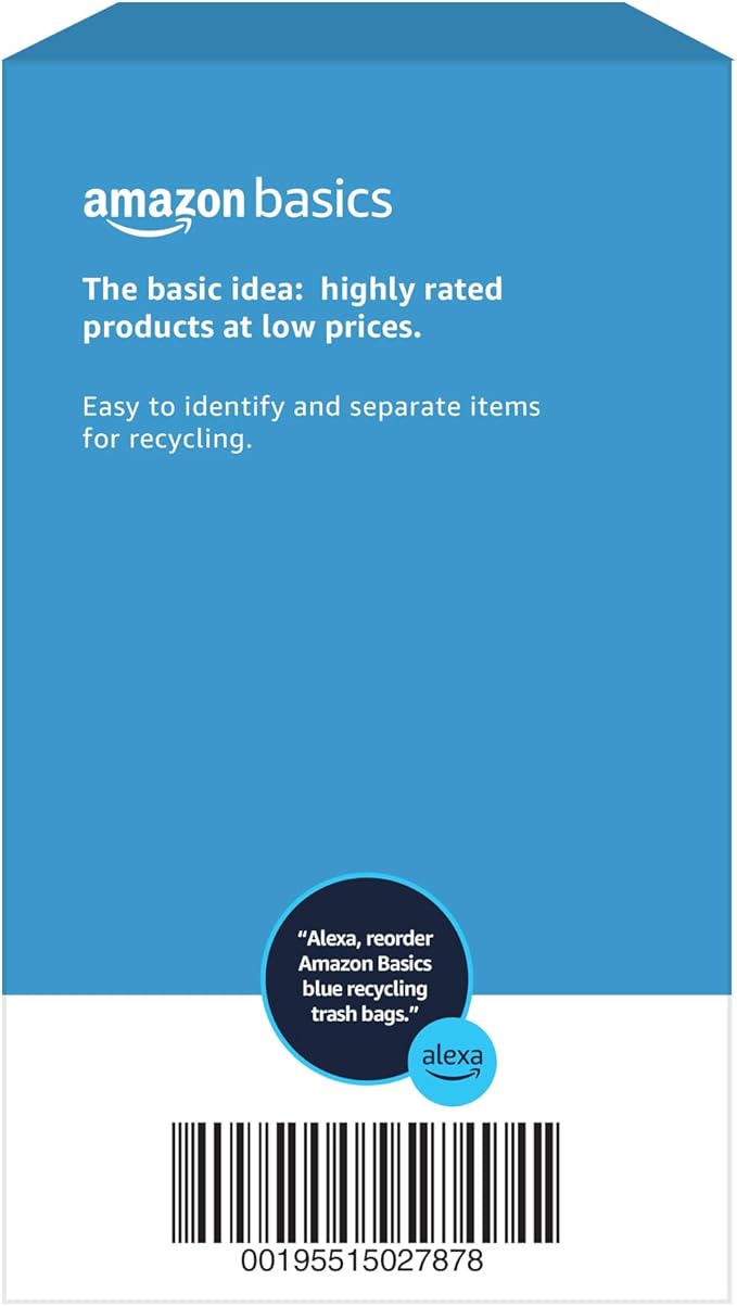 Amazon Basics Blue Recycling Drawstring Trash Bags, Tall Kitchen, 13 Gallon - Image 5