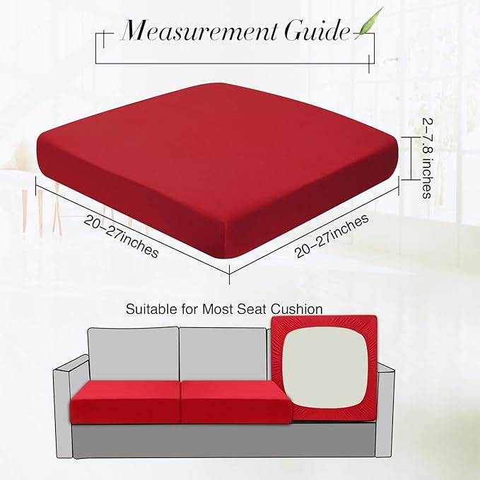 Newwiee Set of 4 Stretch Patio Cushion Covers Sofa Couch Seat Chair Slipcovers - Image 2