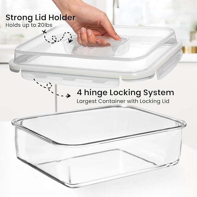 4800 ML / 163 oz / 21 Cup LARGE Glass Food Storage Container - Image 3