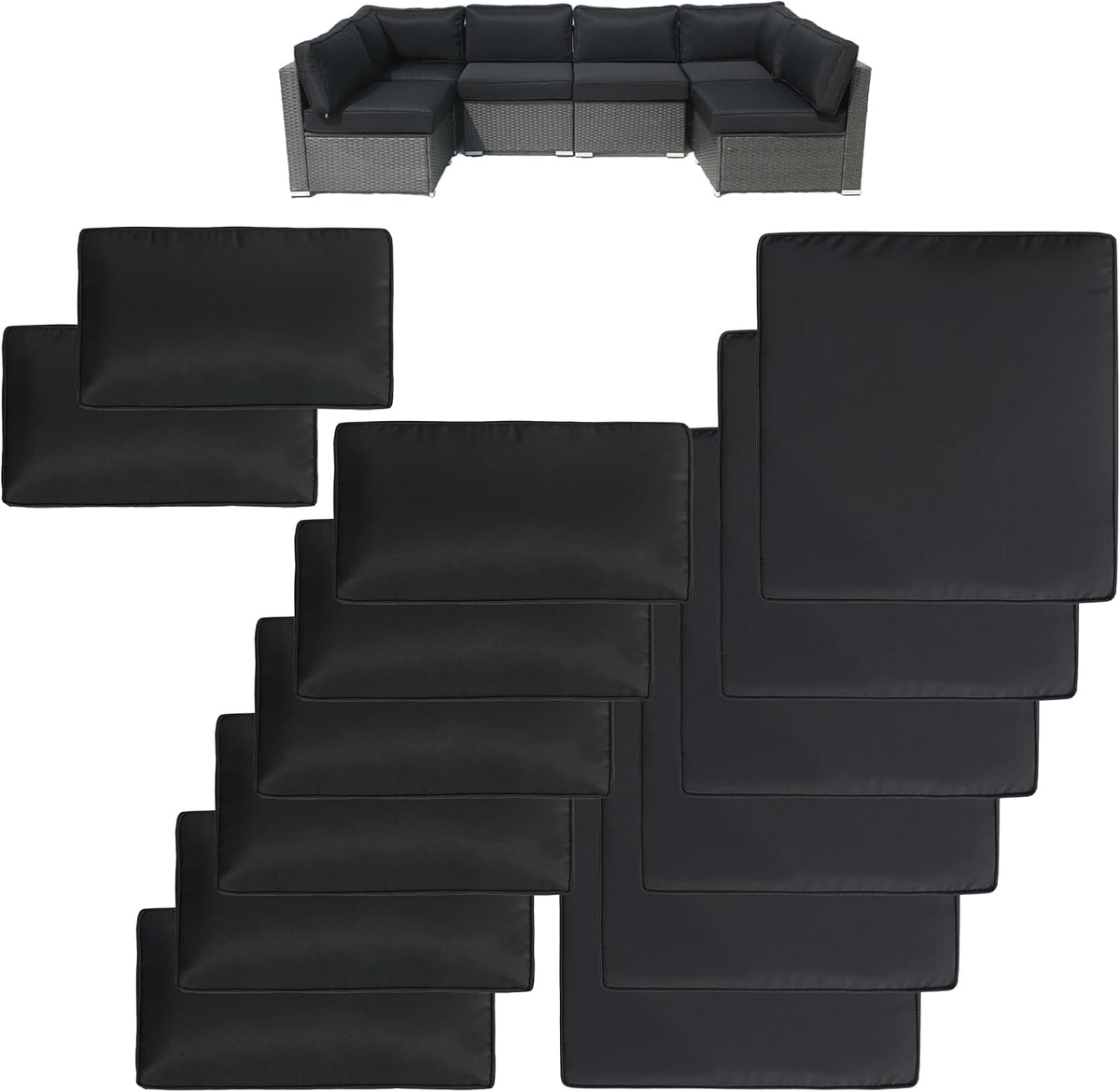patio cushion covers replacement splashproof uv-resistant inelastic covers, main product view