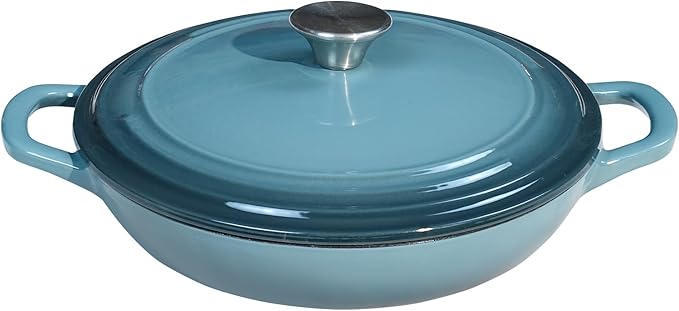 Flavehc Braiser Enameled Cast Iron Braiser 3 qt Braiser Pan by FLAVEHC