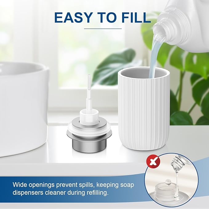 Ceramic Foaming Soap Dispenser, 12 oz Bathroom Foam Hand Soap Dispenser - Image 4
