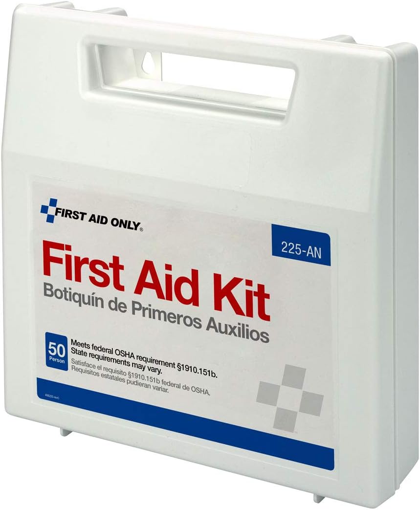 First Aid Only 225-AN 50-Person OSHA-Compliant First Aid Kit, Emergency First...