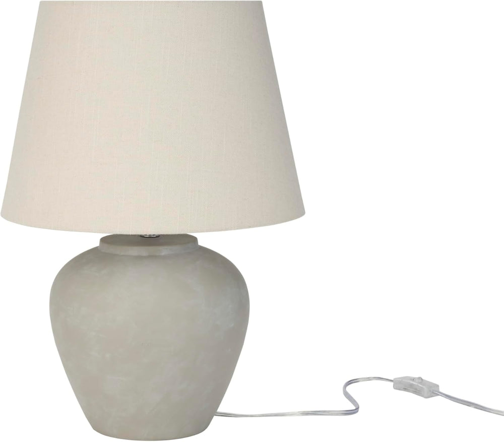 Nourison Home 20" Sand (Light Beige) Neutral Ceramic Table Lamp with Fab...