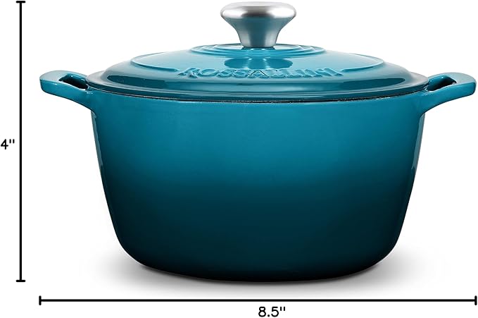 ROSSALLINI Signature Enameled Cast Iron Dutch Oven, Non-Stick Serving Pot - Image 10