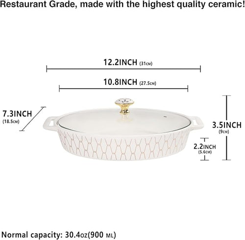 10" x 7" Ceramic Oval Casserole Dish - Image 2
