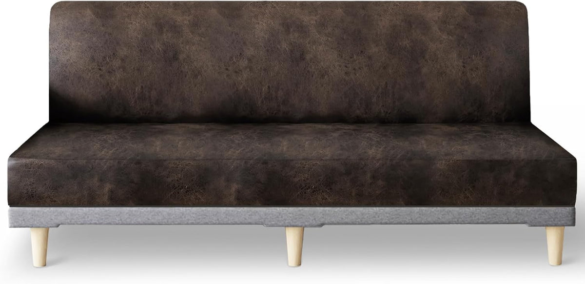 molasofa leather like stretch futon slipcover armless futon, main product view
